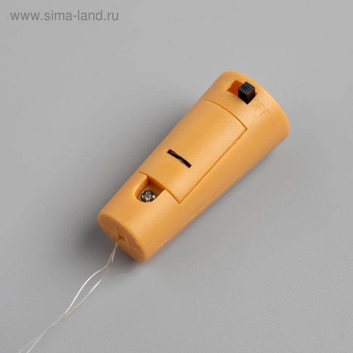 Гирлянда &laquo;Нить&raquo; 1 м роса с пробкой, IP20, серебристая нить, 10 LED, батарейки LR44х3 (в комплекте), свечение красное