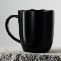 Кружка керамическая неровный край «Чёрная», 350 мл, цвет чёрный Кружка керамическая неровный край «Чёрная», 350 мл, цвет чёрный