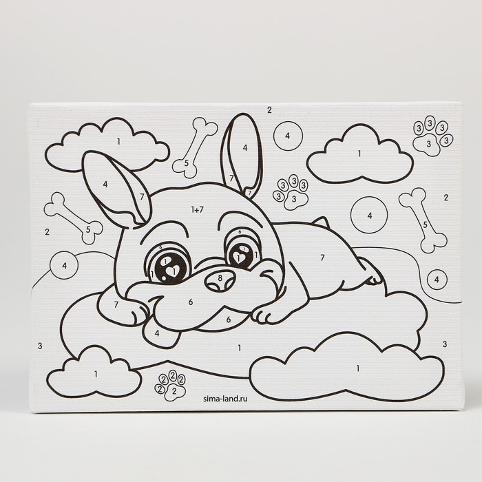 Картина по номерам для детей &laquo;Щенок на облачке&raquo;, 21 х 15 см