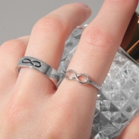 Набор колец 2 штуки «Неразлучники» бесконечность , цвет серебро Набор колец 2 штуки «Неразлучники» бесконечность , цвет серебро