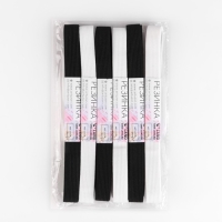 Резинки бельевые, 15 мм, 2 &plusmn; 0,5 м, 6 шт, цвет белый/чёрный