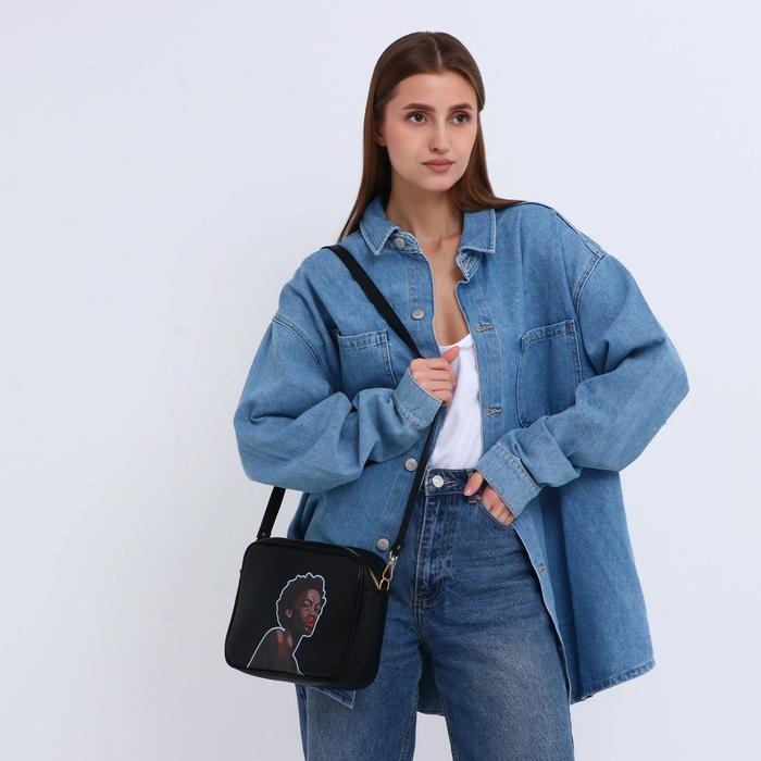 Сумка женская через плечо TEXTURA, маленького размера, цвет чёрный Сумка женская через плечо TEXTURA, маленького размера, цвет чёрный