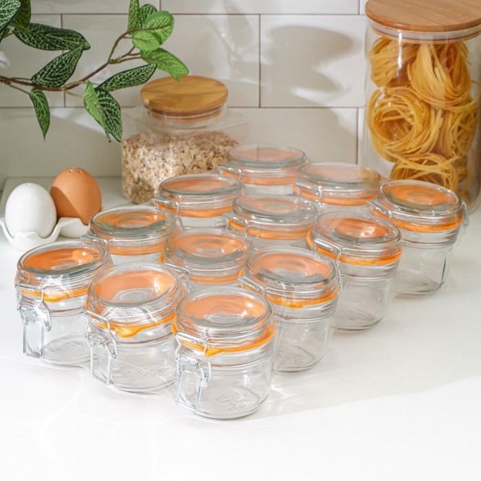 Банка стеклянная для сыпучих продуктов Optima, 240 мл, с бугельным замком