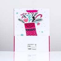 Новый год. Пакет ламинированный "Подарочный носочек" 26 x 32 x 12