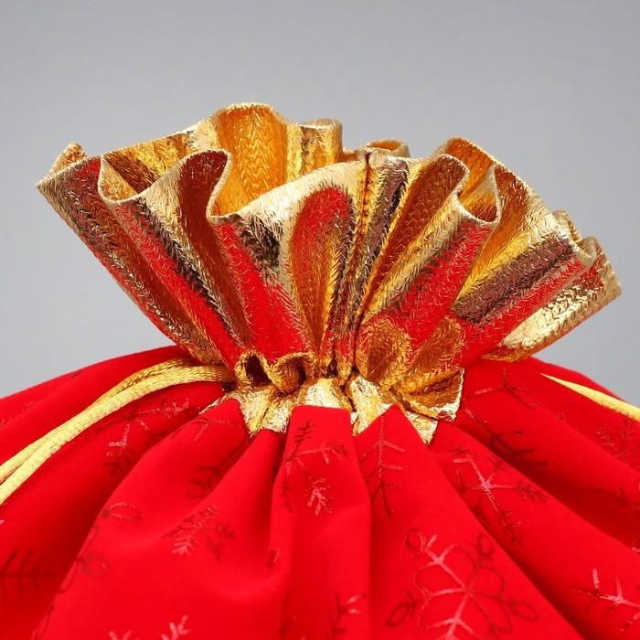 Мешочек подарочный замша «Новогоднее чудо», снежинки, тиснение, 30 х 40 см +/- 1.5 см, Новый год Мешочек подарочный замша «Новогоднее чудо», снежинки, тиснение, 30 х 40 см +/- 1.5 см, Новый год