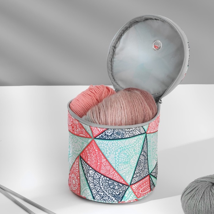 Сумка-футляр &laquo;Цветы&raquo;, 1 люверс, d = 14 &times; 14,5 см, цвет разноцветный