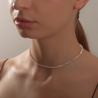 Колье &laquo;Драгоценность&raquo; прямоугольники узкие, цвет белый в золоте, 30 см