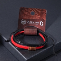 Браслет унисекс «Сила» плетение, цвет красно-чёрный, d=7 см Браслет унисекс «Сила» плетение, цвет красно-чёрный, d=7 см