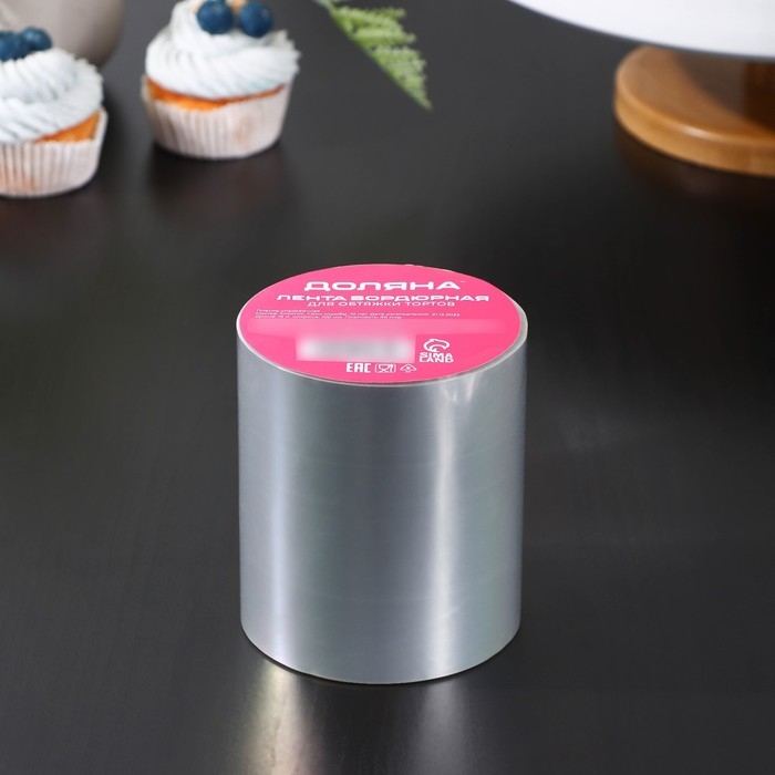 Лента ацетатная для обтяжки тортов Доляна, 40 мкр, 100 мм&times;15 м, прозрачная