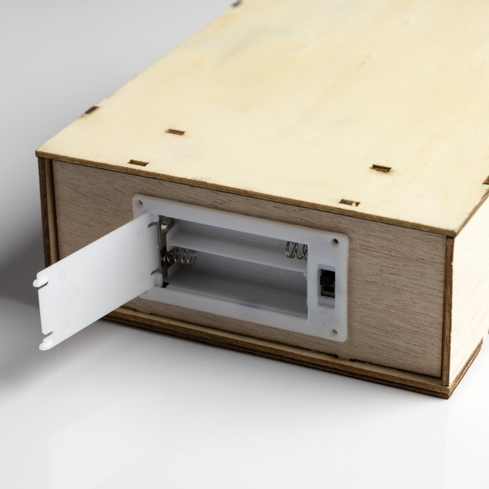 Светодиодная фигура &laquo;Домик с эльфом&raquo; 14 &times; 29 &times; 5.5 см, дерево, батарейки AAAx2 (не в комплекте), свечение тёплое белое