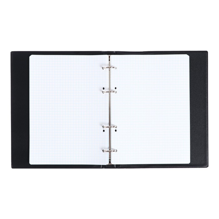 Тетрадь на кольцах A5 80 листов в клетку Calligrata Чёрная, обложка ПВХ