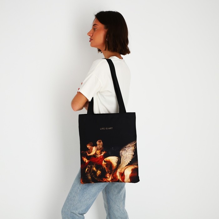 Сумка шопер Life is Art, 35х0.5х40 см, отд без молнии, без подклада, чёрная Сумка шопер Life is Art, 35х0.5х40 см, отд без молнии, без подклада, чёрная