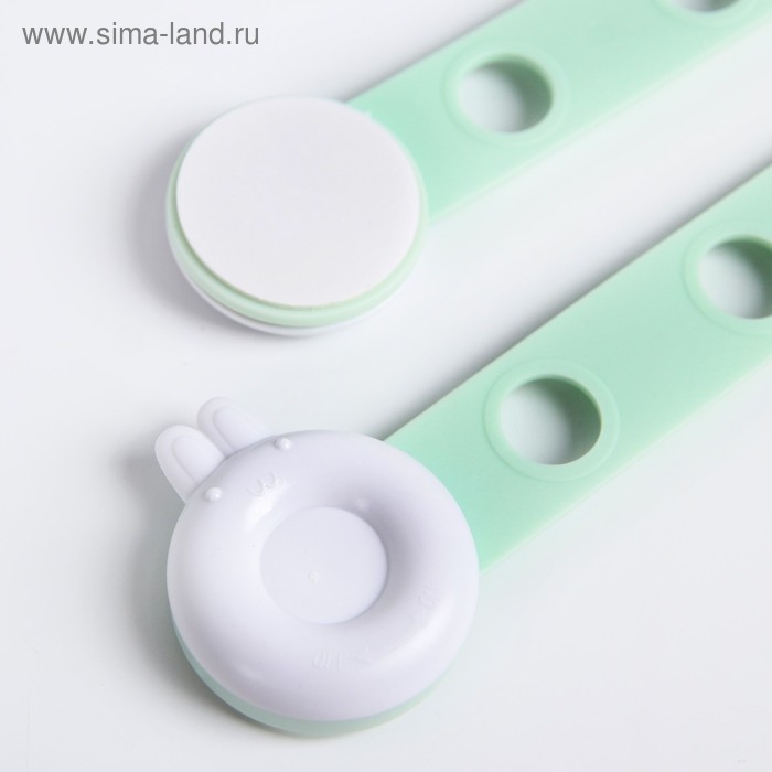 Набор блокираторов для дверей и ящиков, универсальные, гибкие, 2 шт., цвет бирюза, Крошка Я Набор блокираторов для дверей и ящиков, универсальные, гибкие, 2 шт., цвет бирюза, Крошка Я