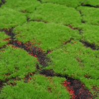 Мох искусственный, декоративный, полотно 1 &times; 1 м, рельефный, камни, зелёный на чёрном, Greengo