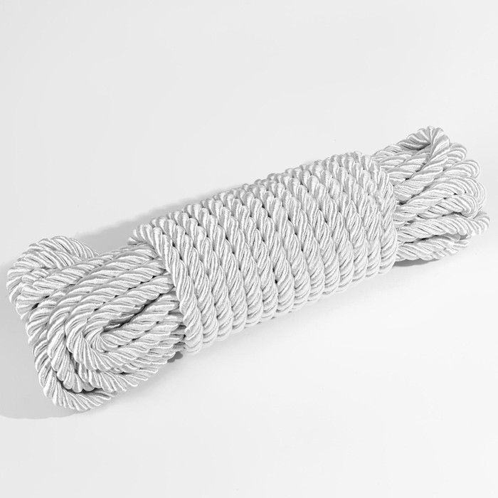 Шнур витой, d = 8 мм, 10 &plusmn; 1 м, цвет серебряный