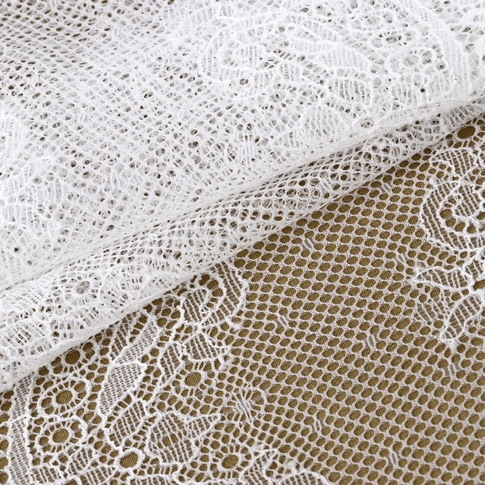 Кружевная эластичная ткань, 180 мм &times; 2,7 &plusmn; 0,5 м, цвет белый
