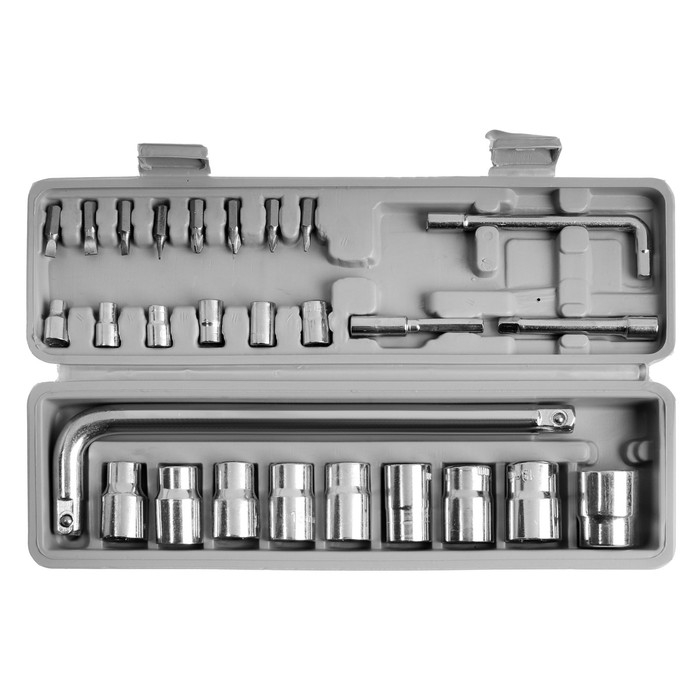 Набор инструментов в кейсе ТУНДРА, автомобильный, 1/2 Набор инструментов в кейсе ТУНДРА, автомобильный, 1/2" и 1/4", 27 предметов