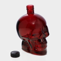 Бутылка стеклянная &laquo;Череп&raquo;, 0,77 л, цвет красный