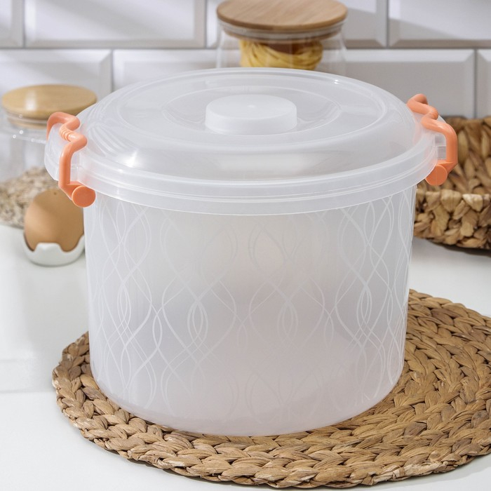 Контейнер пищевой, 8 л, прозрачный, ручки микс Контейнер пищевой, 8 л, прозрачный, ручки микс