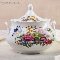 Набор фарфоровый для пельменей &laquo;Букет цветов&raquo;, 7 предметов