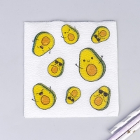 Салфетки бумажные &laquo;Авокадо&raquo;, однослойные, 24х24 см, набор 20 шт.