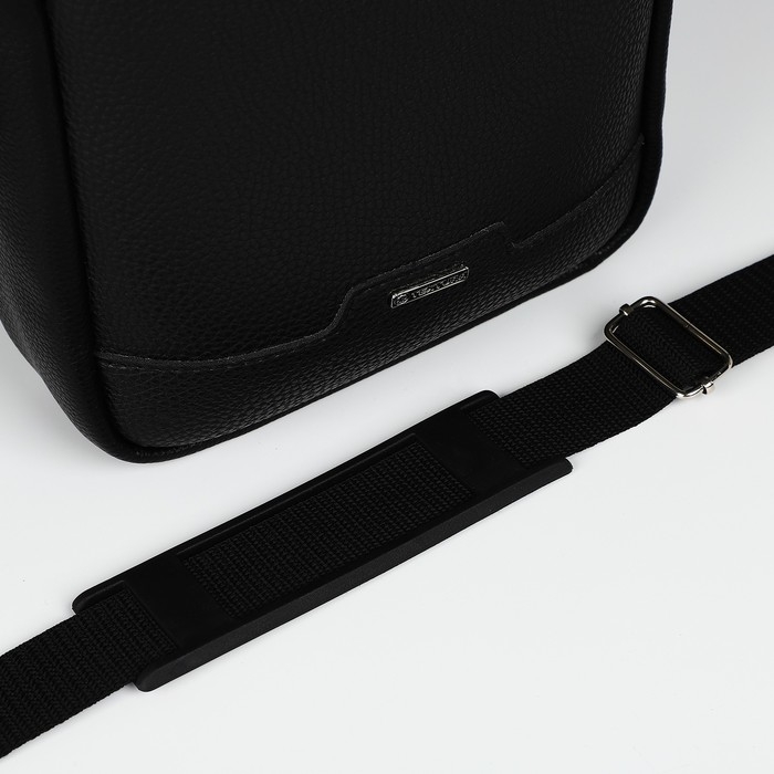 Сумка мужская через плечо TEXTURA, искусственная кожа, цвет чёрный