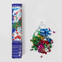 Новогодняя хлопушка пневматическая &laquo;Счастья, радости, веселья&raquo; мишки, фольга-серпантин, 20 см