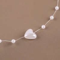 Бусы на леске, &laquo;Сердца&raquo;, 3/9 мм, 9 &plusmn; 0,5 м, цвет белый