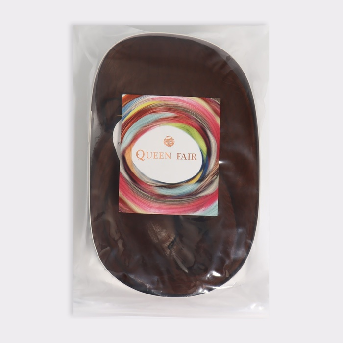 Парик искусственный, с чёлкой, имитация кожи, 60 см, цвет рыжий