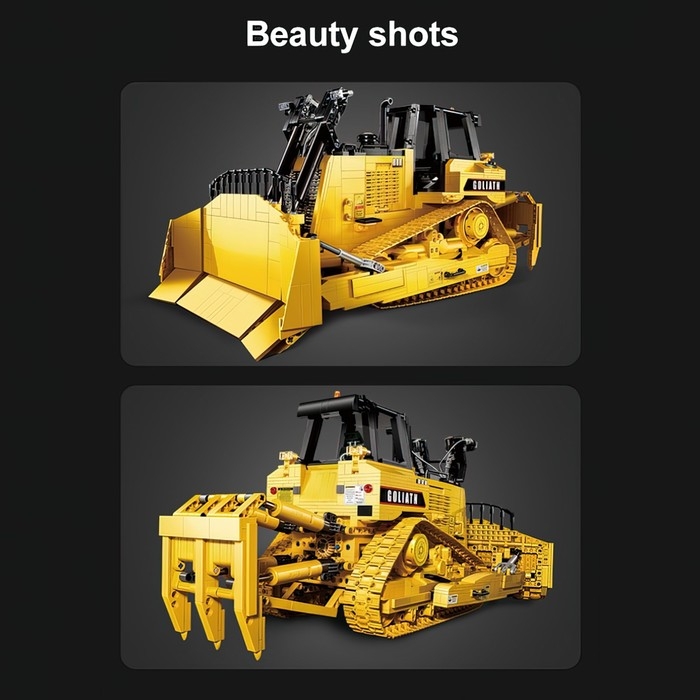 Конструктор радиоуправляемый &laquo;Строительный бульдозер&raquo;, 2826 деталей, масштаб 1:17