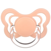 Соска - пустышка ортодонтическая, силикон, +6 мес., с держателем, цвет розовый Соска - пустышка ортодонтическая, силикон, +6 мес., с держателем, цвет розовый