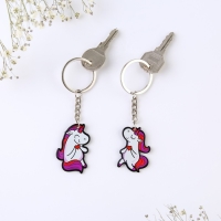 Брелок для ключей парный &laquo;Тому, кого очень люблю&raquo;, акриловый, 13,3 х 8