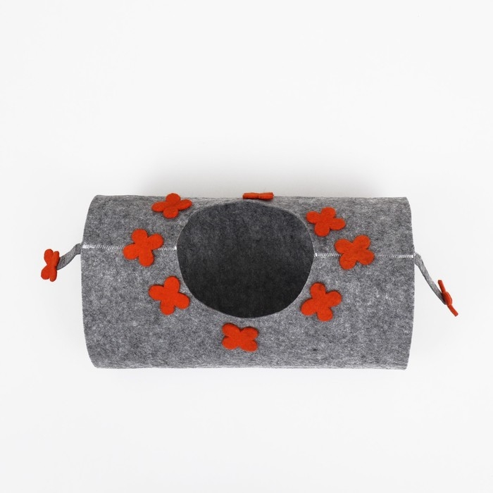 Туннель для кошек с игрушкой, 45 х 25 см из войлока