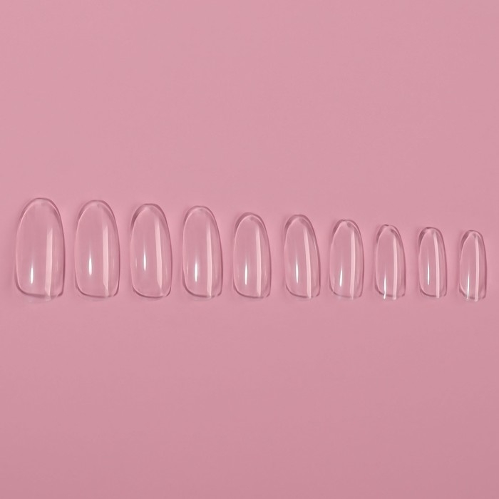 Типсы для наращивания ногтей, 500 шт, форма овал, 10 размеров, цвет прозрачный