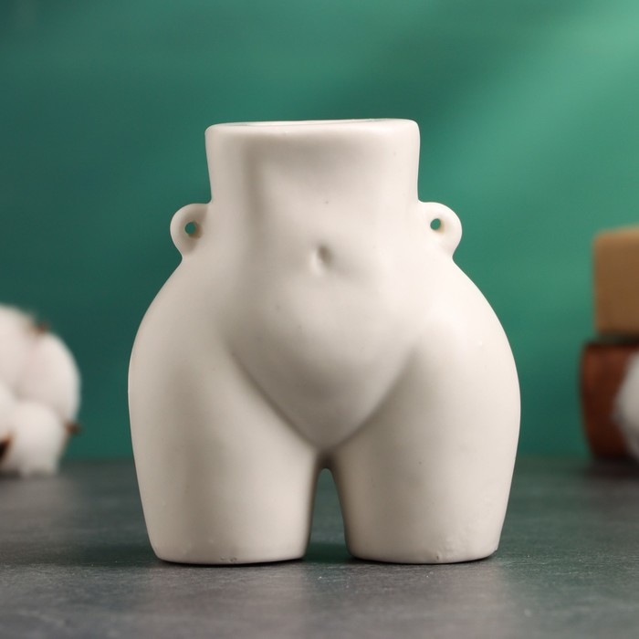 Подсвечник Подсвечник "Марта" белый глянец, 10х6х8см