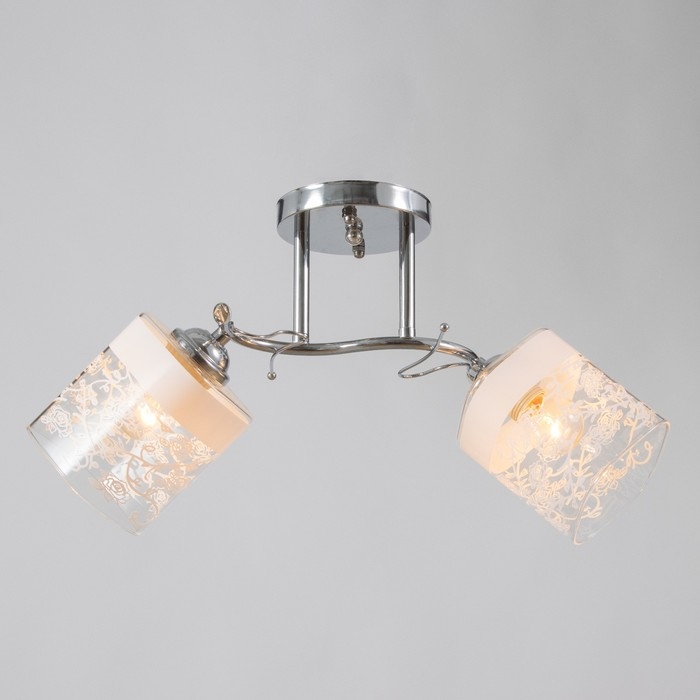 Люстра потолочная Люстра потолочная "Люкс" 2х40Вт Е27 Цвет: Серебро