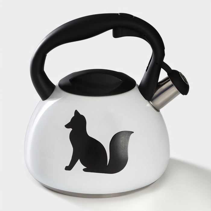 Чайник со свистком из нержавеющей стали Доляна &laquo;Лиса&raquo;, 3 л, с индикатором нагрева