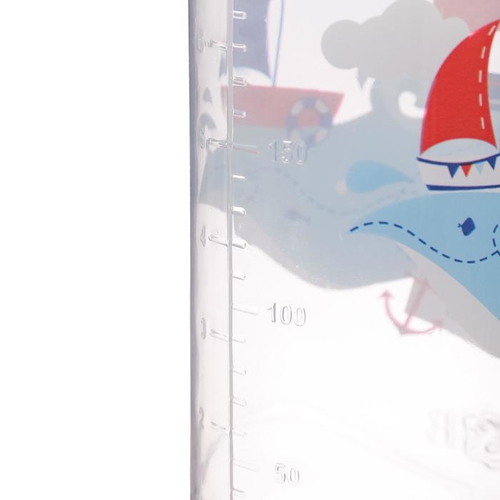 Бутылочка для кормления «Морское приключение», классическое горло, с ручками, 250 мл., от 3 мес., цвет голубой Бутылочка для кормления «Морское приключение», классическое горло, с ручками, 250 мл., от 3 мес., цвет голубой