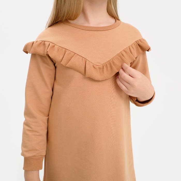 Платье для девочки KAFTAN Платье для девочки KAFTAN "Basic line", размер 30 (98-104), цвет кофе