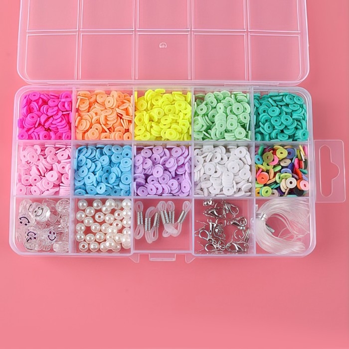 Набор для создания украшений, 12 цветов, фурнитура, леска Набор для создания украшений, 12 цветов, фурнитура, леска