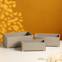 Набор ящиков деревянных "Прованс" 3 в 1 (25х14,5х10; 23х12,5х9; 21х10х8)см светло-серый Набор ящиков деревянных "Прованс" 3 в 1 (25х14,5х10; 23х12,5х9; 21х10х8)см светло-серый