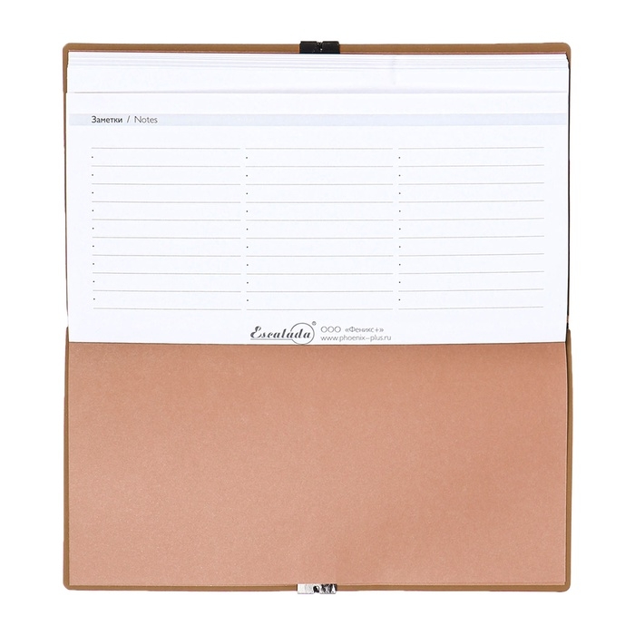 Еженедельник датир 2025г 175х95мм мягк обл иск кож 64л ESCALADA, бл тис, бл 70 г/м&sup2;,бежевый