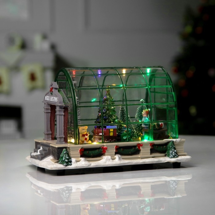 Светодиодная фигура &laquo;Ёлки в комнате&raquo; 23 &times; 15 &times; 14 см, полистоун, батарейки ААх3 (не в комплекте), USB, свечение мульти