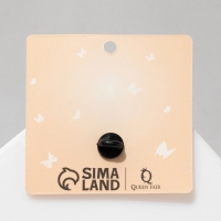 Новый год! Символ года 2025! Значок &laquo;Змейка&raquo; счастливая, цвет розовый в чёрном металле