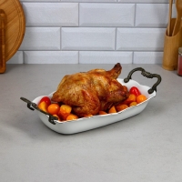 Блюдо «Роза», 1.8 л, прямоугольное, золотая обводка, фарфор, Иран Блюдо «Роза», 1.8 л, прямоугольное, золотая обводка, фарфор, Иран