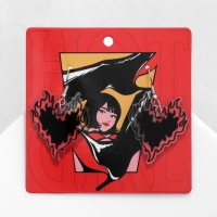 Серьги акрил &laquo;Сердце&raquo; горящее, цвет чёрный