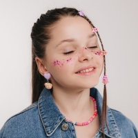 Комплект детский 2 предмета: клипсы, глиттер «Бабочки», цветной в золоте Комплект детский 2 предмета: клипсы, глиттер «Бабочки», цветной в золоте