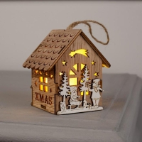 Ёлочная игрушка &laquo;Домик с детьми&raquo;, от батареек, свечение тёплое белое