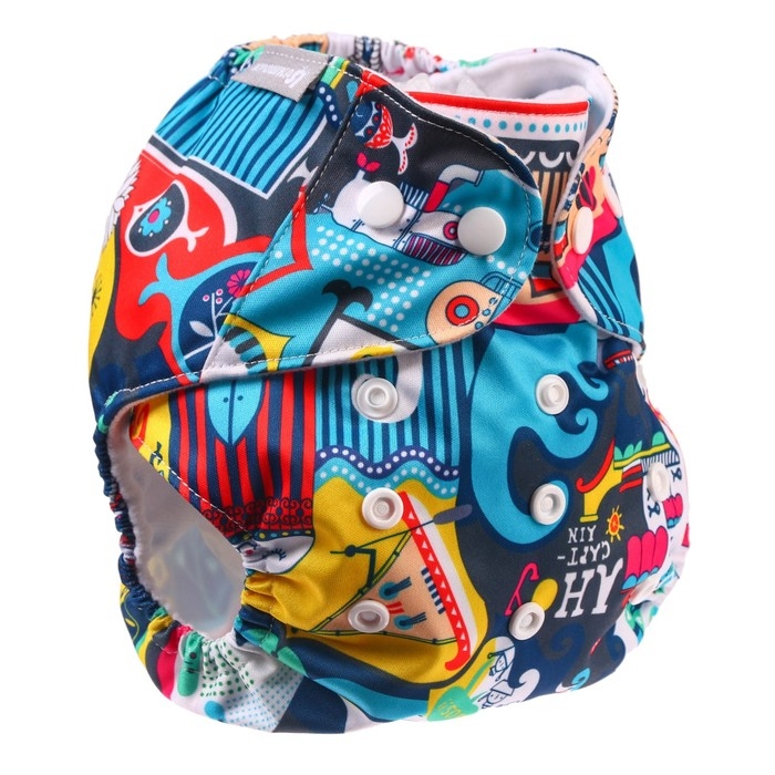 Трусики-подгузник, многоразовый «Океан» на кнопках (S,М,L), Крошка Я Трусики-подгузник, многоразовый «Океан» на кнопках (S,М,L), Крошка Я