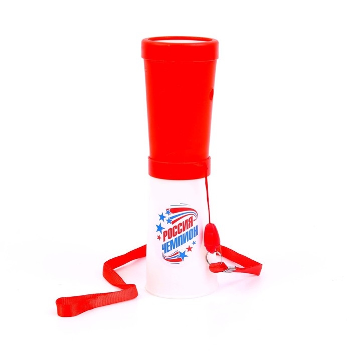 Свисток-гуделка болельщика &laquo;Россия &mdash; чемпион!&raquo;, 17 см, цвета МИКС